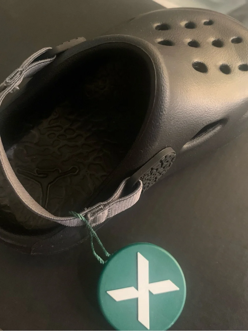 Jordan Kids Black Slip-On Clog with Gray Heel Strap